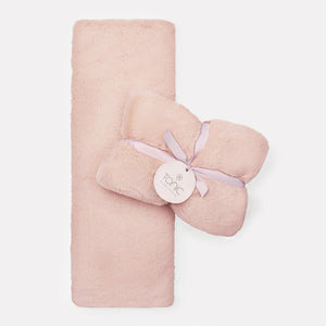 Barley and Lavender Heat Pillow | Soft Pink, with towel