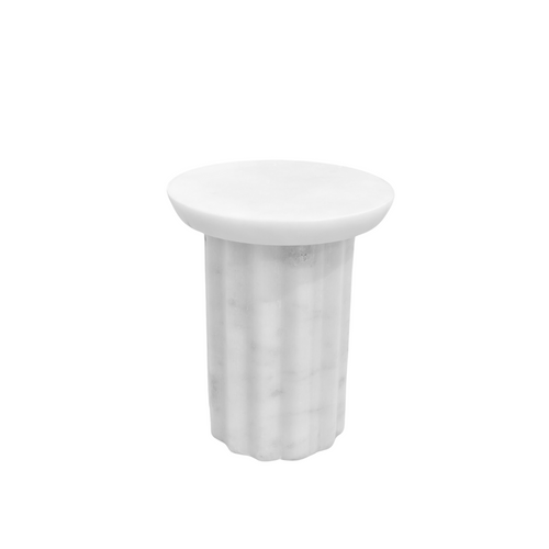 White Marble Round Pedestal | Medium, image