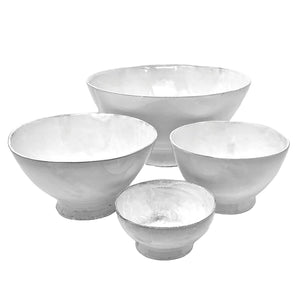 Carron Paris - White Footed Bowl Grandiose, front view of all bowls
