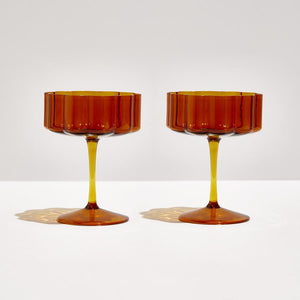 set-of-two-wave-coupe-glasses-amber, sideways