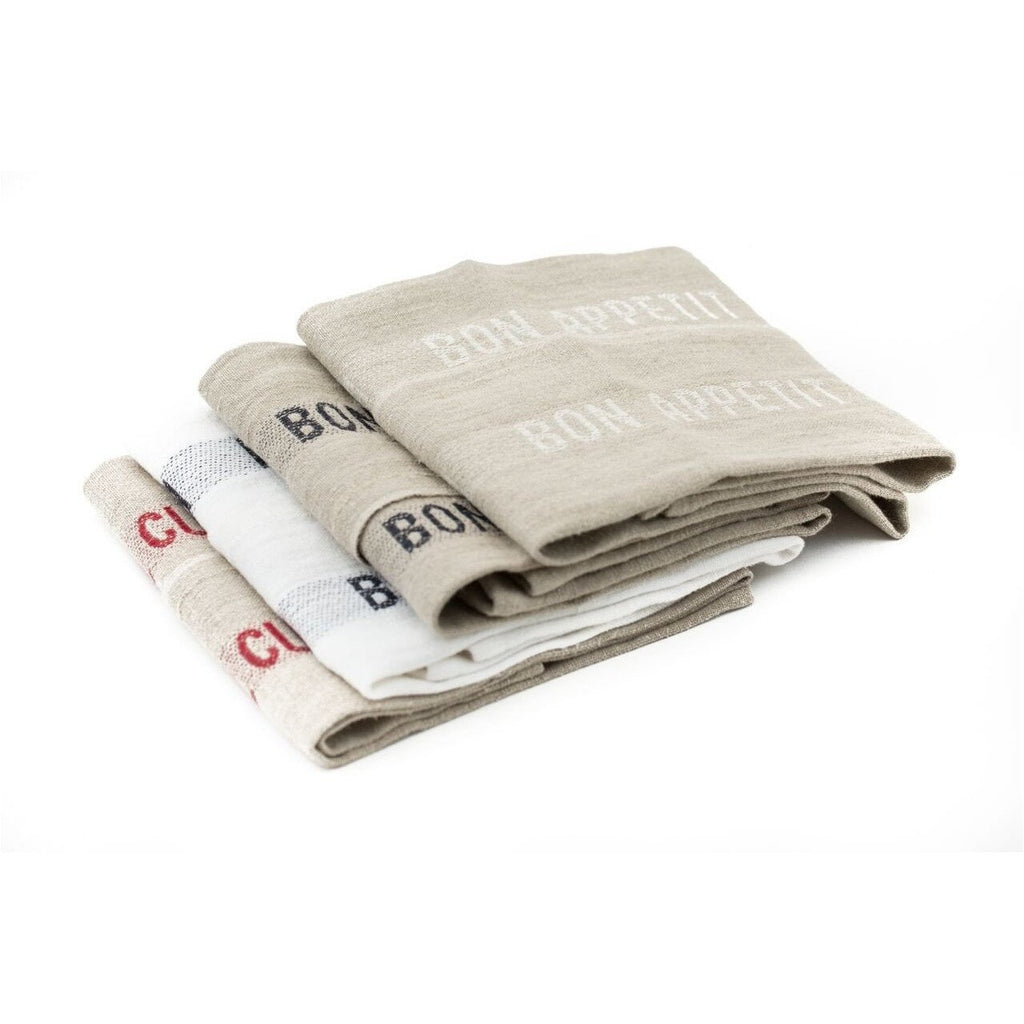 Buy Bon Appetit Tea Towel White/Natural Online Crave Wares
