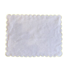 Tokyo Lilac Placemat - Lilac Gingham with Yellow Scalloped Edges