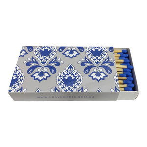Florence Blue Matchbox with Matches, frontview