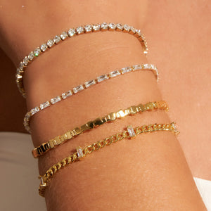 Sainz Gold Cuff Bracelet, on wrist