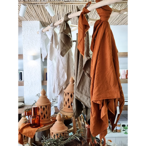 Linen Dining Tablecloth - Terracotta