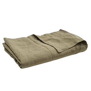 soft-linen-green-dining-tablecloth-olive, frontside