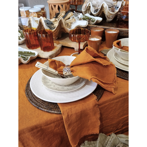 comme-ca-table-linens-serviettes-burnt-orange-terracotta, in bowl