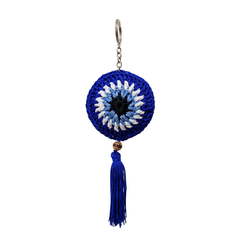 EVIL EYE KEYCHAIN - Blue Tassle