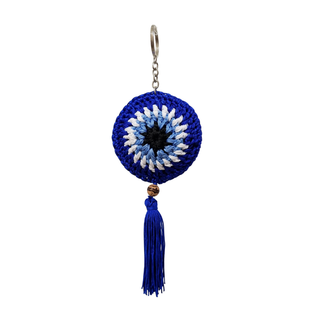 EVIL EYE KEYCHAIN - Blue Tassle