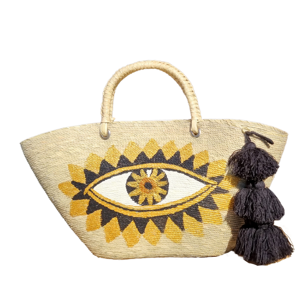 Goddess of the Sun - Evil Eye Beach Bag