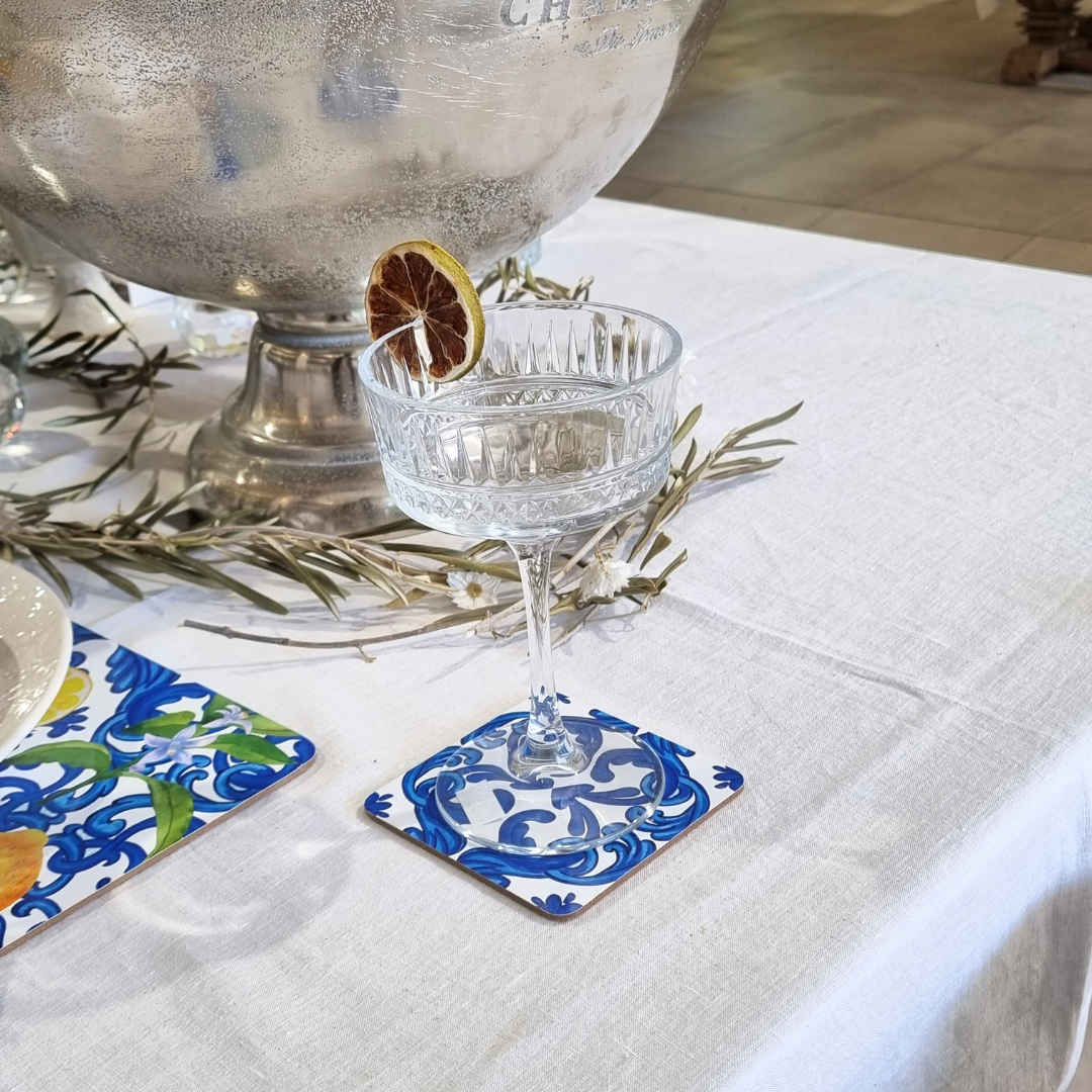 Amalfi Style christmas Cork Coaster 2023, under glass