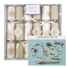 Gold & Champagne Snowflake Crackers - Set of 6