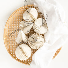 Off-White Paper Heart Christmas Ornament