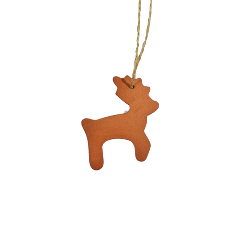 Handcrafted Reindeer Clay Christmas Ornament: Rustic Elegance for Festive Delight, image