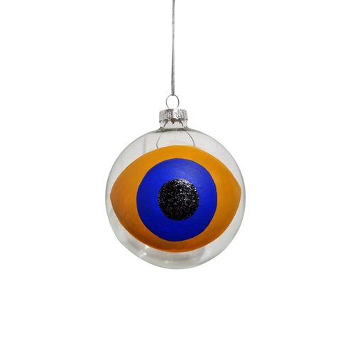 Evil Eye Christmas Tree Ornament -- Terracotta image