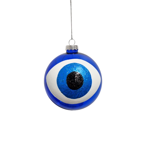 Evil Eye Christmas Tree Ornament -- Dark Blue image