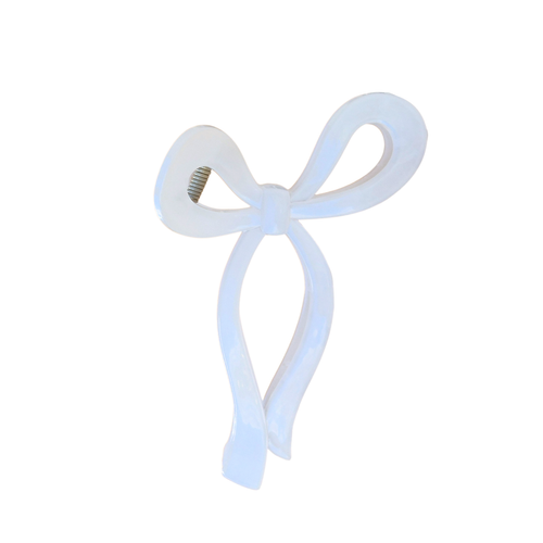 Acrylic Bow Hair Claw | White
