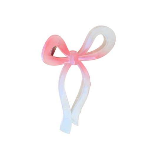 Acrylic Bow Hair Claw | Peach