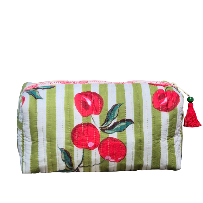 Striped Toiletry Bag | Cherry