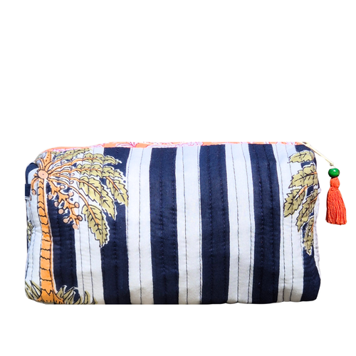 Striped Toiletry Bag | Blue Palm