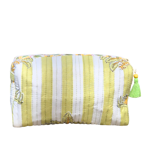 Striped Toiletry Bag | Pistachio Palm