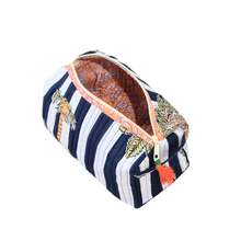 Striped Toiletry Bag | Blue Palm