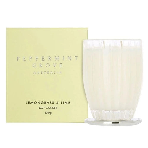 Peppermint Grove Large Soy Candle - Lemongrass & Lime, image