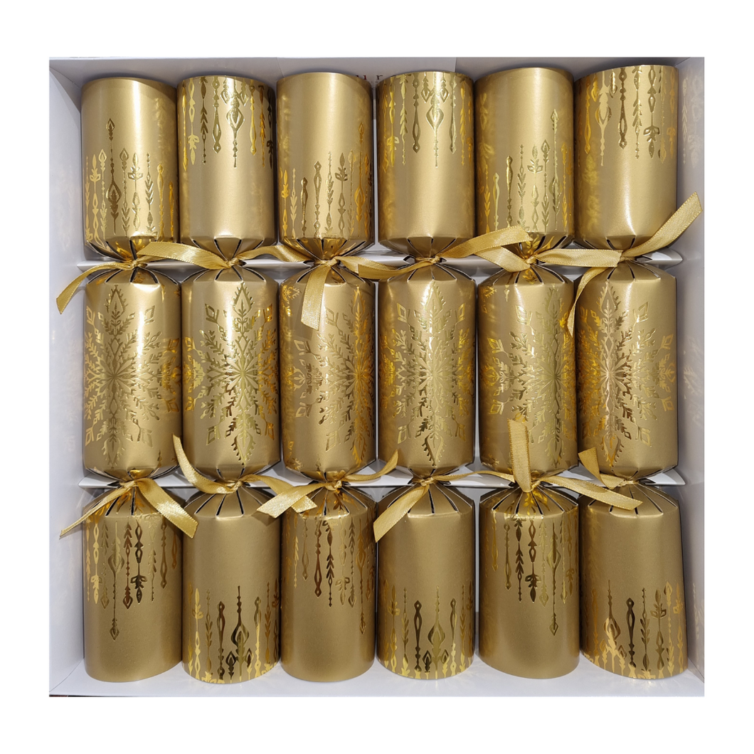 Gold Snowflake Crackers - Set of 6