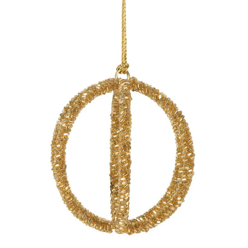 Gold Beaded - Christmas Tree Ornament