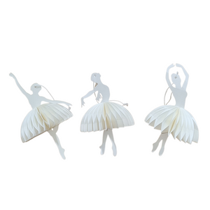 Paper Dancing Ballerinas - Set of 3 Paper Ornaments
