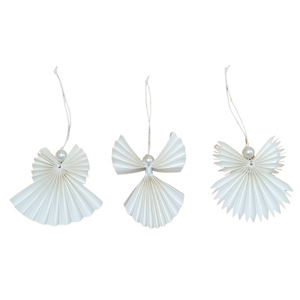 Handmade Paper Angels - Set of 3 Christmas Ornaments