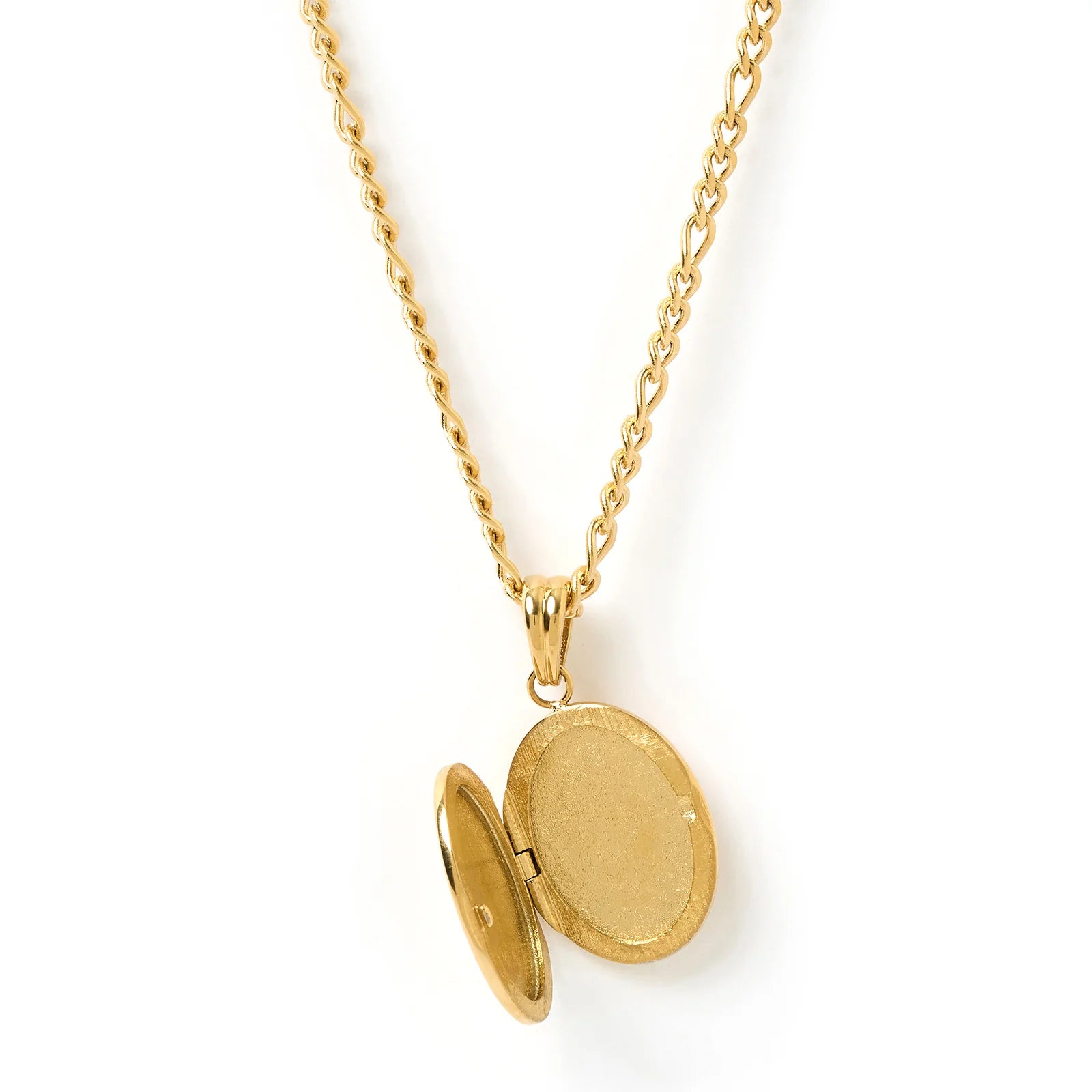 Classic Gold Locket Necklace, closeup