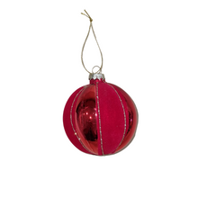 Red Quilted - Christmas Glass Bauble