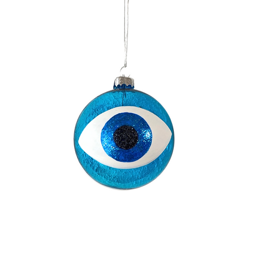 Evil Eye Christmas Tree Ornament -- Turquoise
