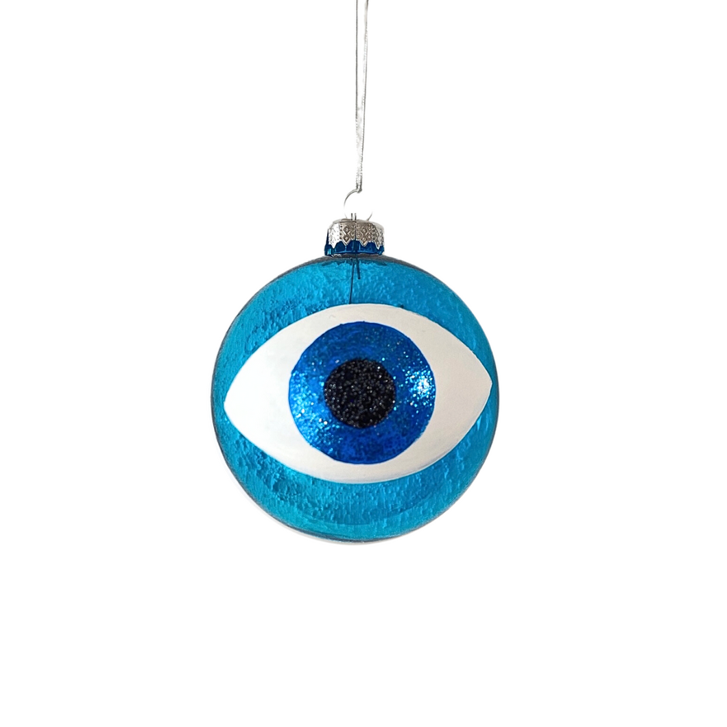 Evil Eye Christmas Tree Ornament -- Turquoise