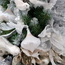 Sylvie Textured Glass Bauble - White Dew Drop