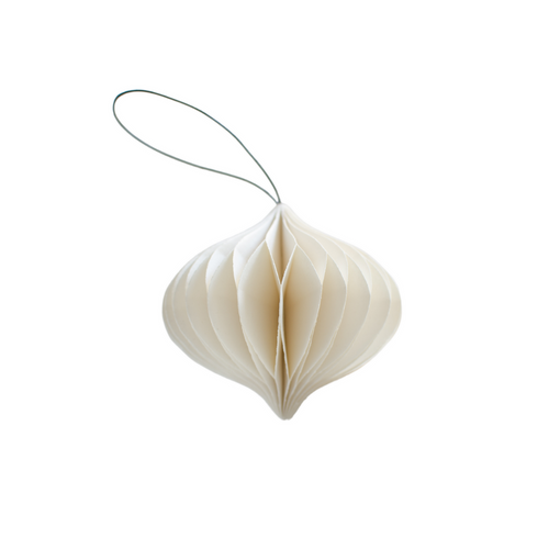Off-White Paper Jewel Christmas Ornament
