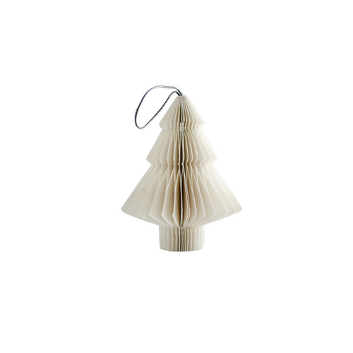 Off-White Paper Tree Christmas Ornament