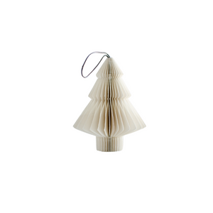 Off-White Paper Tree Christmas Ornament