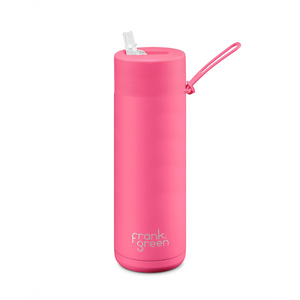 Ceramic Reusable Bottle - 595ml Neon Pink