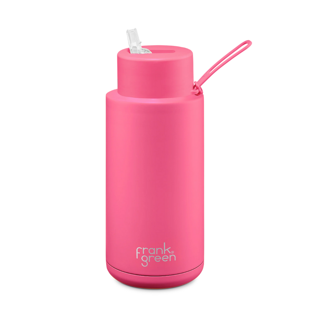 Ceramic Reusable Bottle - 1L Hot Pink