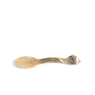 Decorative wooden spoon with a twisted handle on a white background