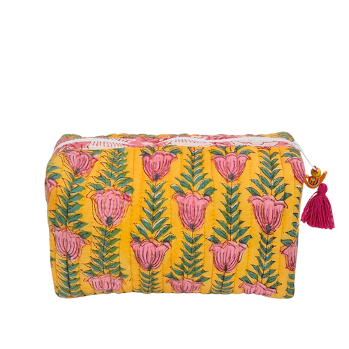 Floral Toiletry Bag | Bellflower Orange