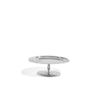 Silver cake stand on a white background