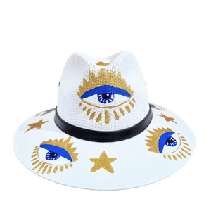 Goddess of the Stars - Evil Eye Panama Hat
