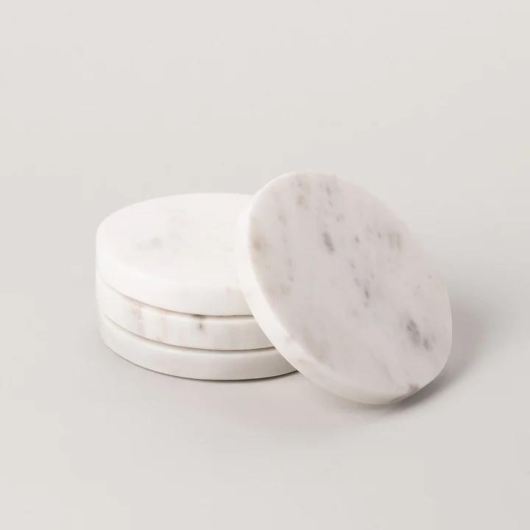 Pearlescent White Marble Coaster, image