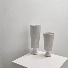 White Pedestal Ceramic Vase | Medium, tall and medium size