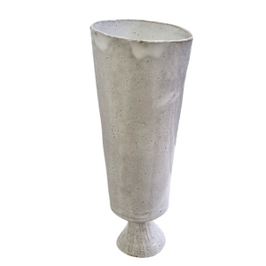 White Pedestal Ceramic Vase | Large, image