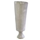 White Pedestal Ceramic Vase | Large, frontview