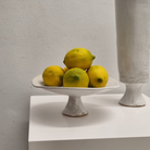 White Footed Serving Plate | Small, with lemons